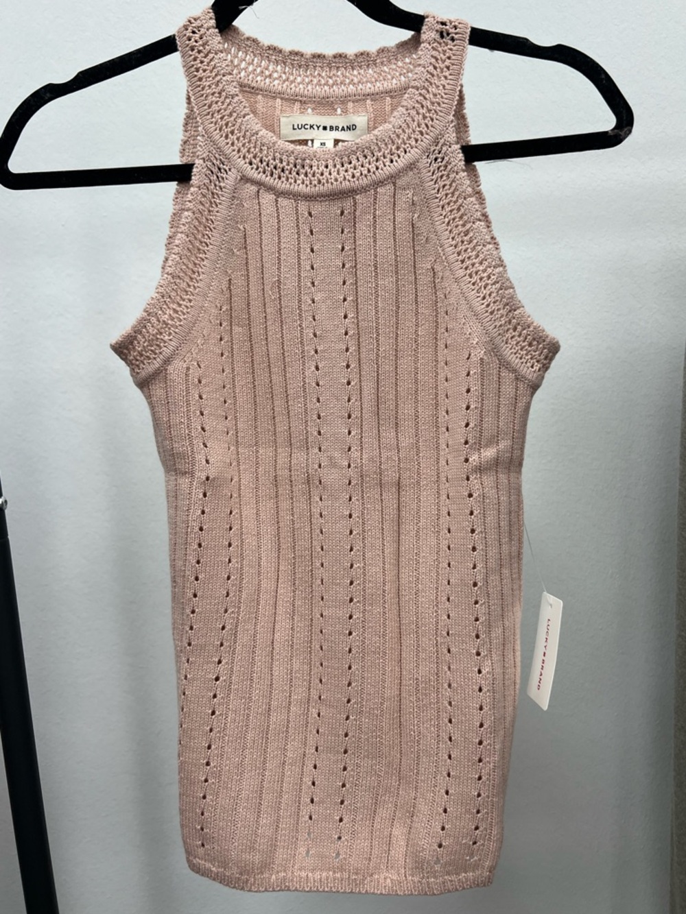 Lucky Brand Dusty Blush Ribbed Knit Tank